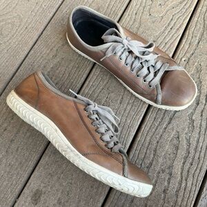 John Varvatos Hattan Low Top Leather Oxford Size 9 Lace Up Sneakers Brown Shoes
